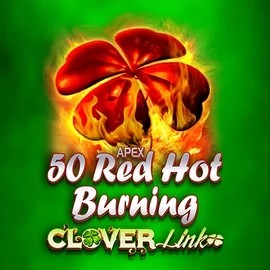50 Red Hot Burning Clover Links slot logo by Novomatic at Azurslot Casino