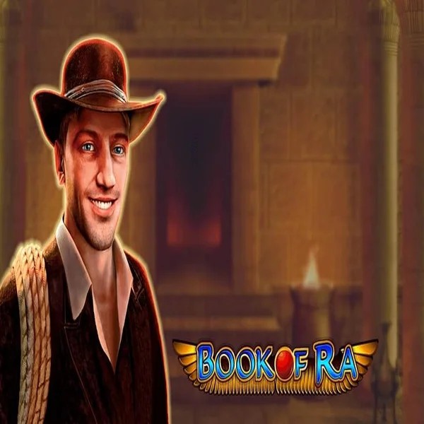 Slots logo of Book of Ra from Greentube at Azurslot Casino