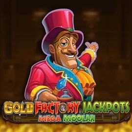 Gold Factory Jackpots Mega Moolah casino game by Aurum Signature Studios – featured logo at Azurslot Casino