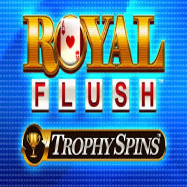 Royal Flush Trophy Spins slot logo by Greentube at Azurslot Casino